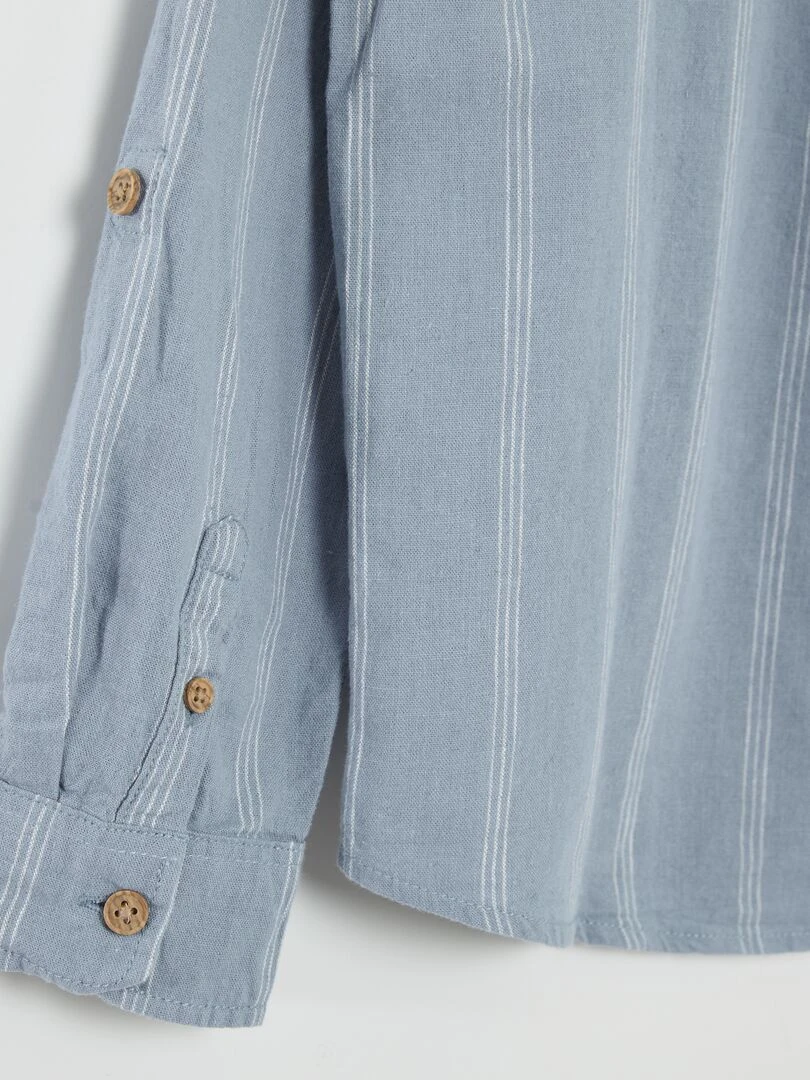 Chemise avec retroussables   BLEU