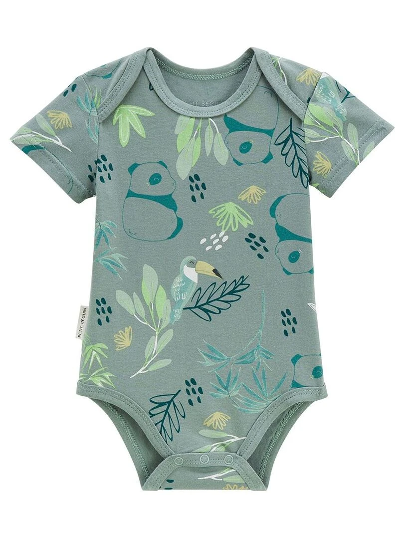 Lot de 2 bodies bébé manches courtes Mini Tribu   Vert