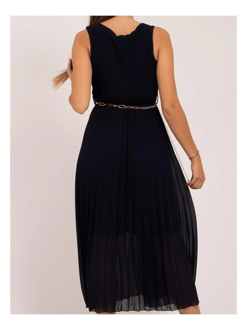 Robe longue plissée IANESSA   Bleu marine