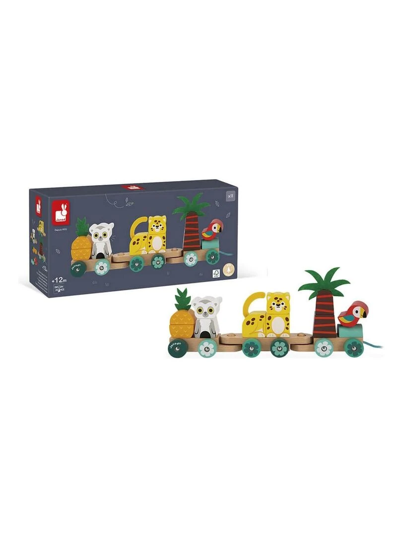Train d'activités tropical à tirer en bois Tropik   N/A
