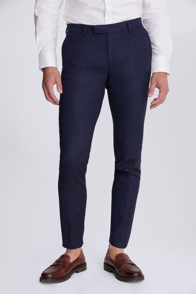Slim Fit Blue Twisted Trousers Buy Online at Moss