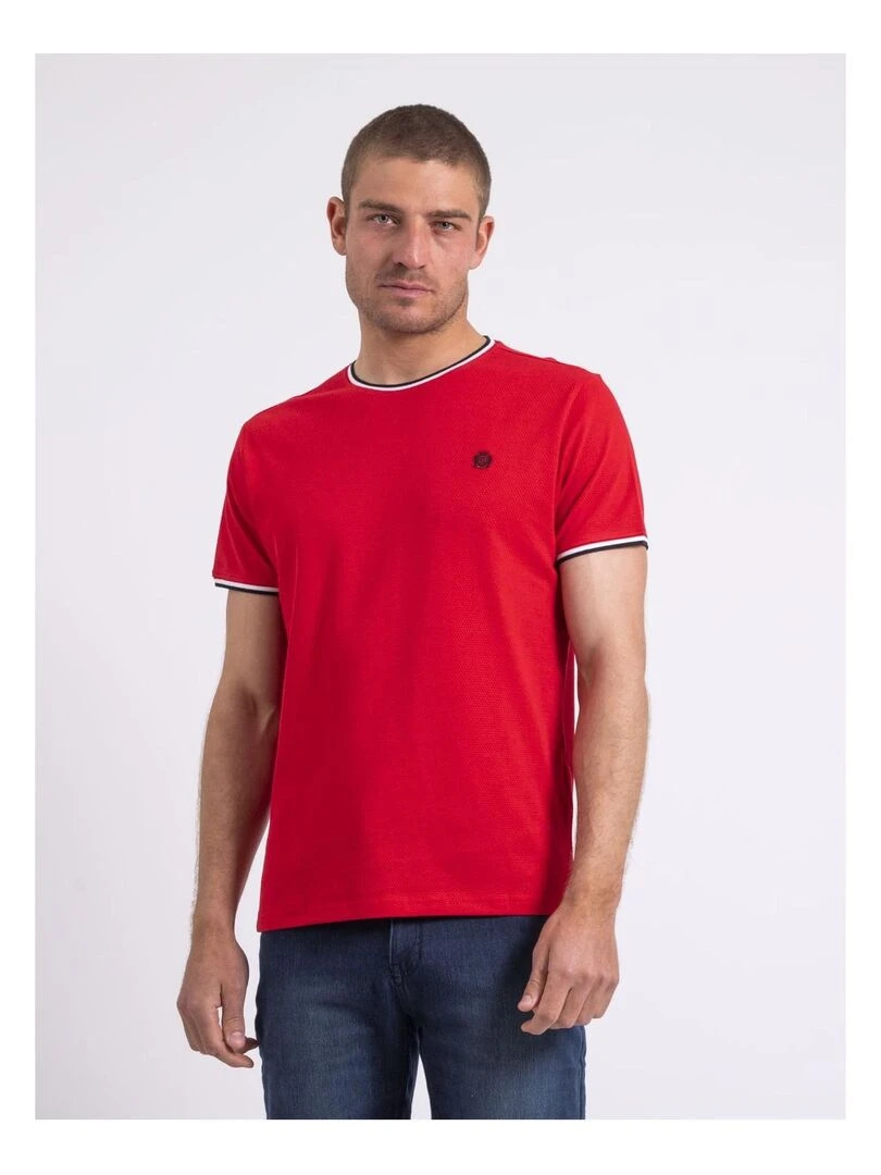 T shirt col rond pur coton NILOTIN Rouge