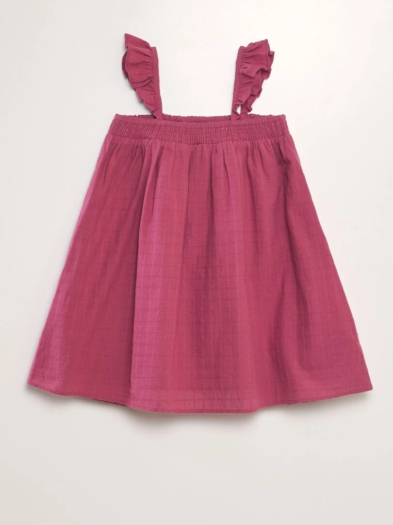 Robe avec bretelles volantées Violet