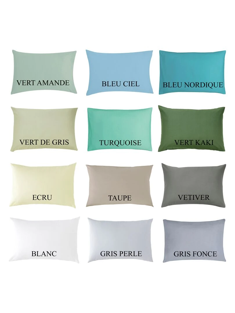 Taie d'oreiller bébé   100% coton Bio   'P'tit Basile'   Vert kaki
