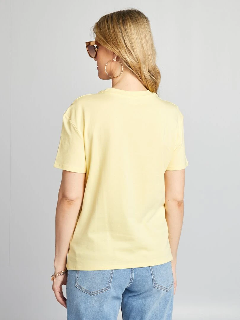 T shirt d'allaitement à ouvertures   Jaune