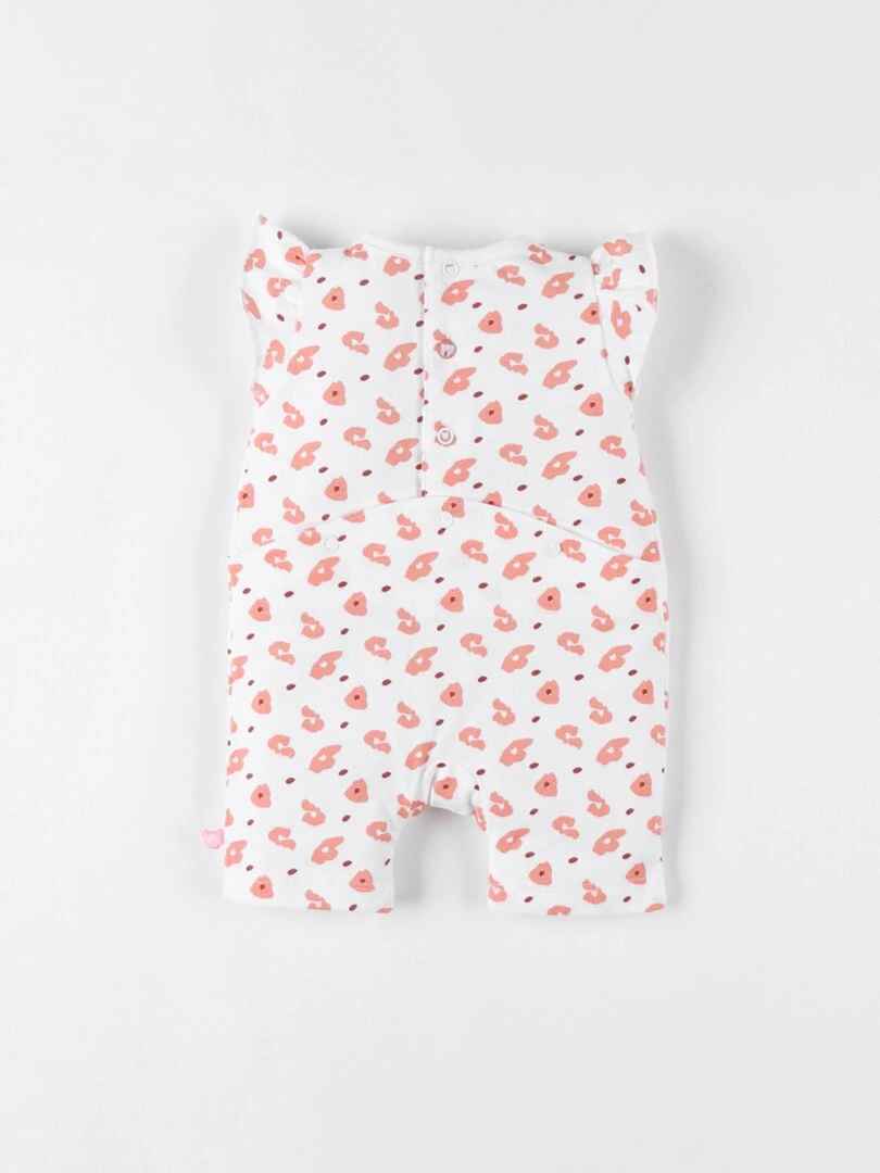 Combishort imprimé léopard en jersey  écru/rose   Noukie's   Rose