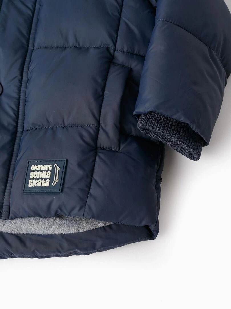 Manteau Matelassé avec Capuche pour Bébé Garçon  Skater's’ Dictionary   Bleu foncé