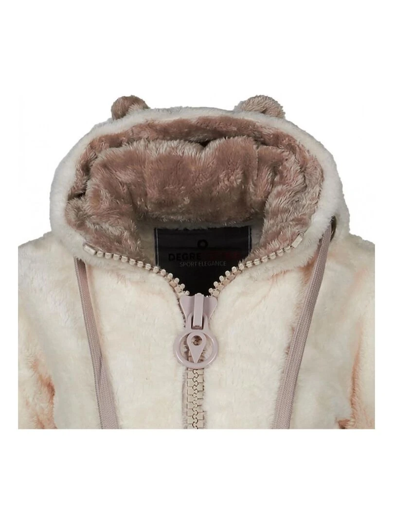 Blouson polaire à capuche femme ARELI   Ecru