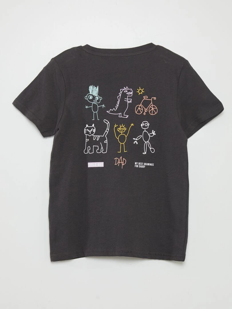 T shirt en coton imprimé GRIS