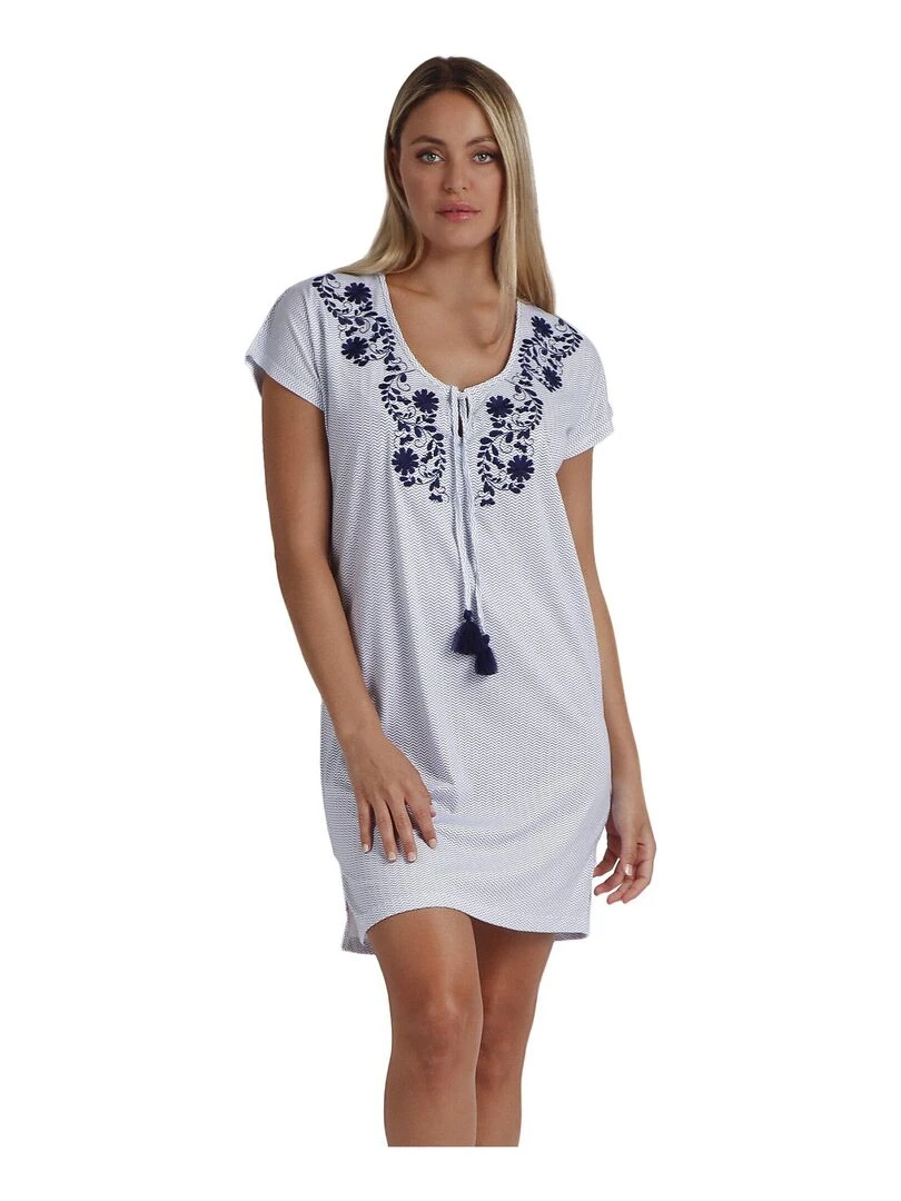 Chemise de nuit manches courtes Blue And Bleu Mod Bleu marine