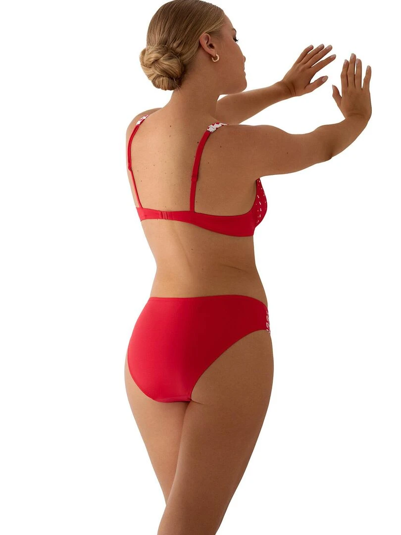 Bas maillot slip de bain taille haute Quito   Rouge