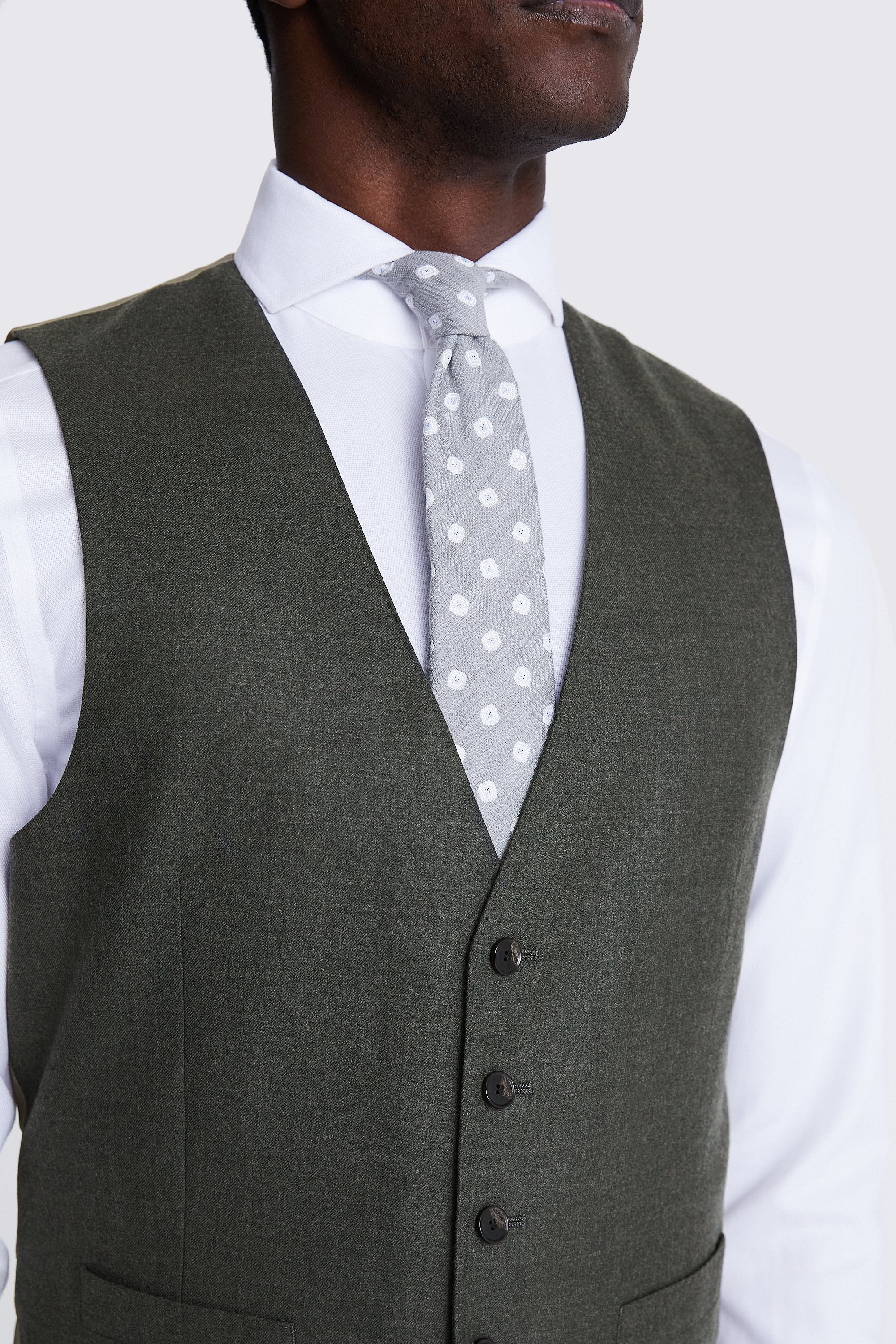 Tailored Fit Army Green Performance Waistcoat   Buy Online at Moss