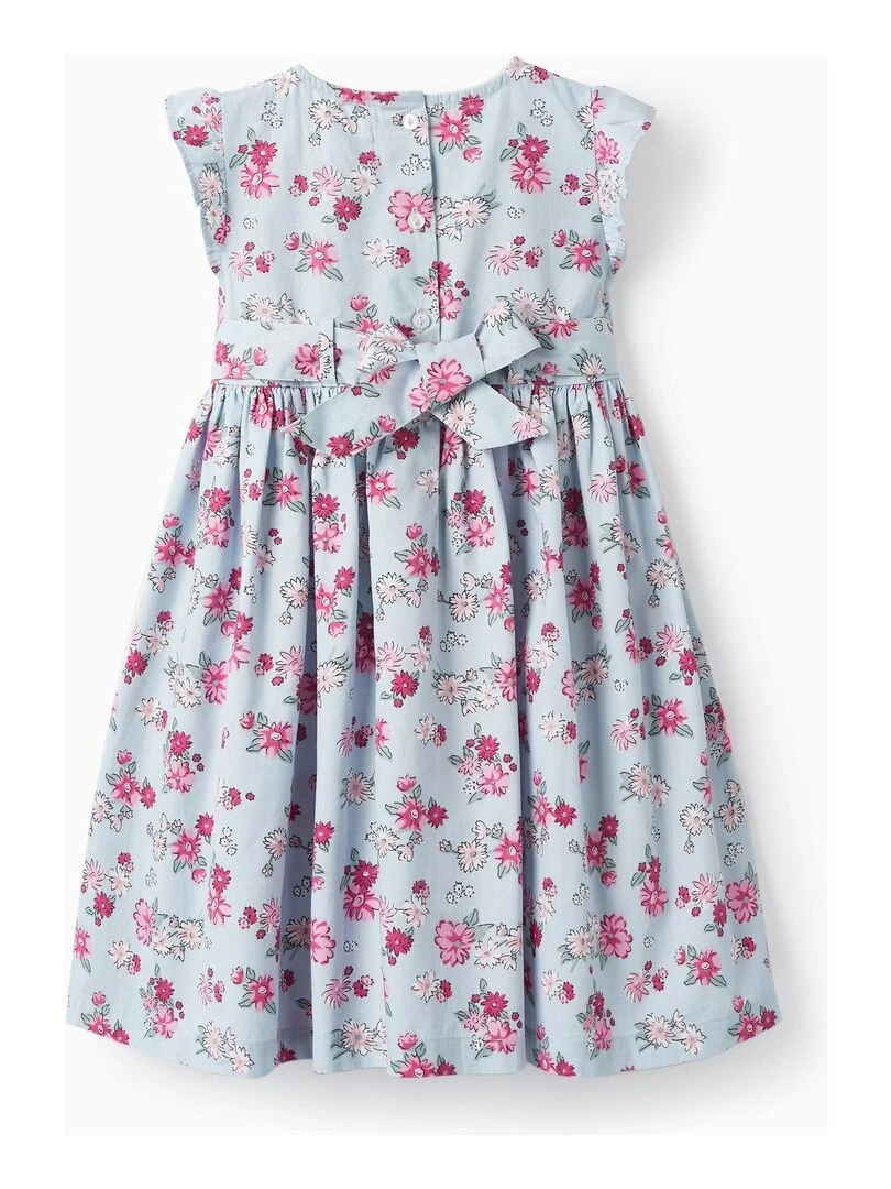 Robe Florale avec Volants pour Fille manches courtes CÉRÉMONIE Bleu