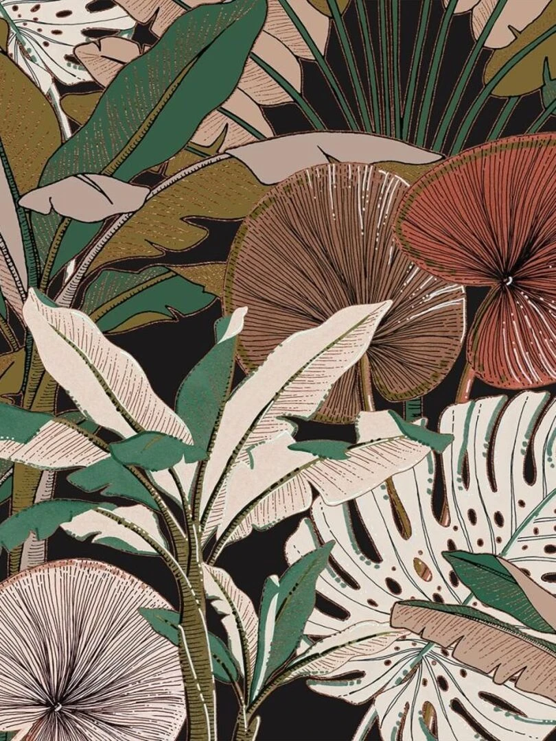 Housse de couette  Forêt Art Déco + taie(s) 100% coton 57 fils   Vert