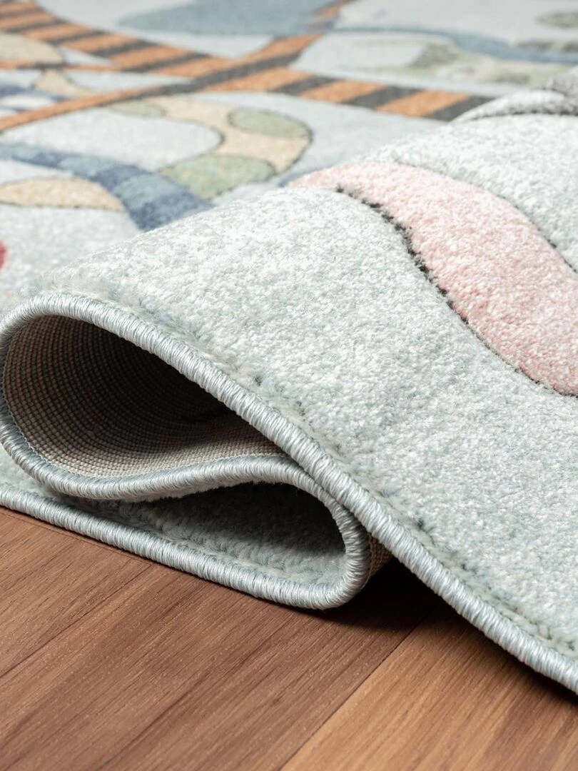 Tapis enfant KIDCHIC en polypropylène doux et soyeux OEKO TEX® Bleu
