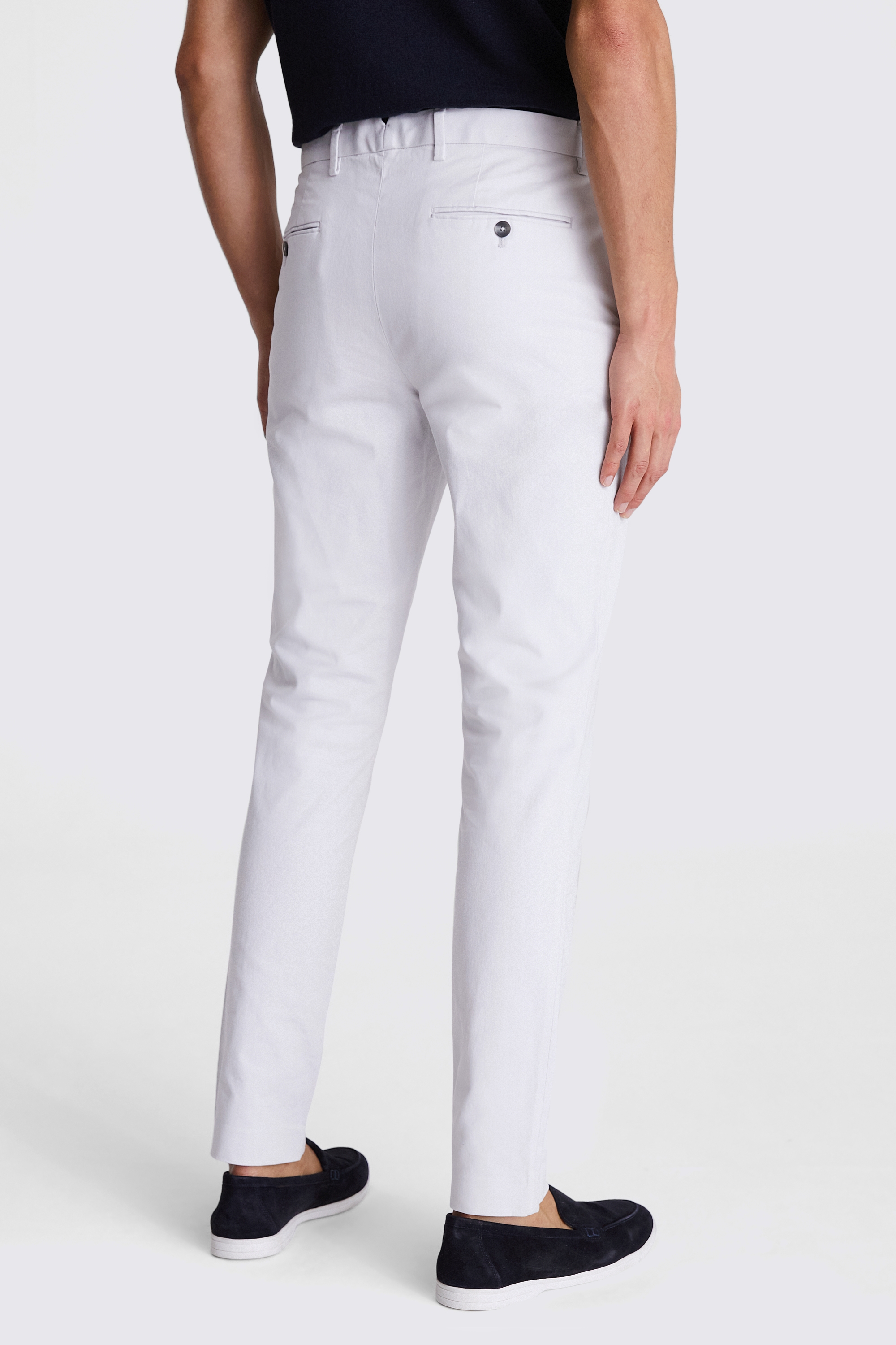Slim Fit Light Grey Stretch Chinos   Buy Online at Moss
