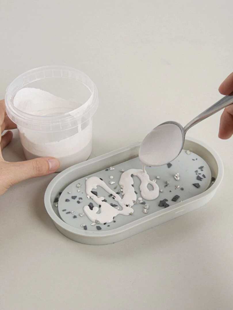 Kit de création mini plateau en résine terrazzo   N/A