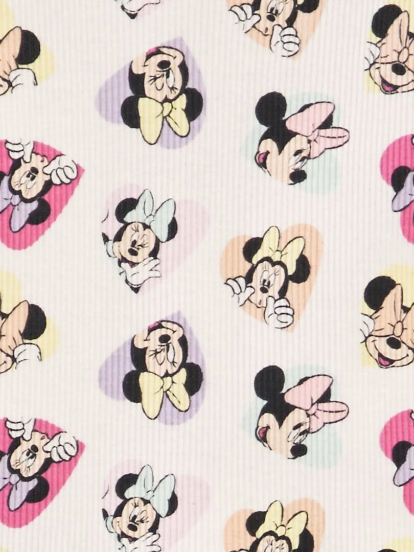 Combishort denim + T shirt imprimé 'Minnie'   2 pièces   Minnie