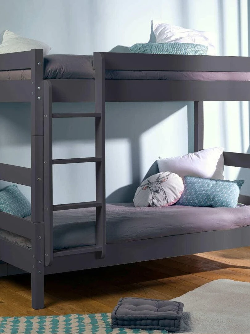 Pack lit superposé séparable gigogne avec matelas Aaron   AKITEN RETAIL   Marron