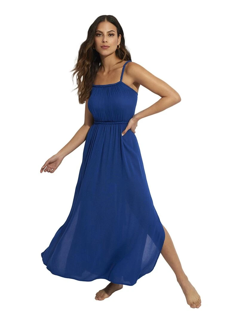 Robe longue estivale Barbados Bleu