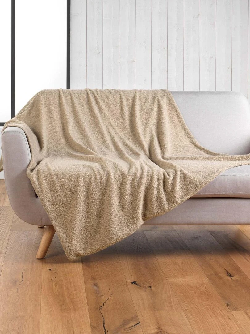 Plaid à bouclette unie   Beige