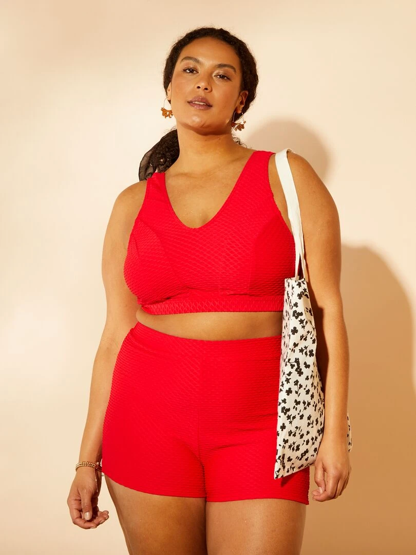 Maillot de bain brassière + short 2 pièces Rouge