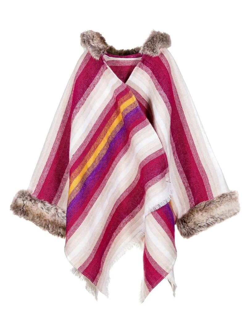 Poncho Liska Fabriqué en France Rose fushia