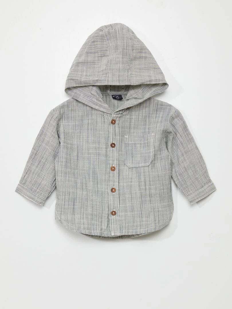Chemise à rayures avec capuche Bleu à rayures