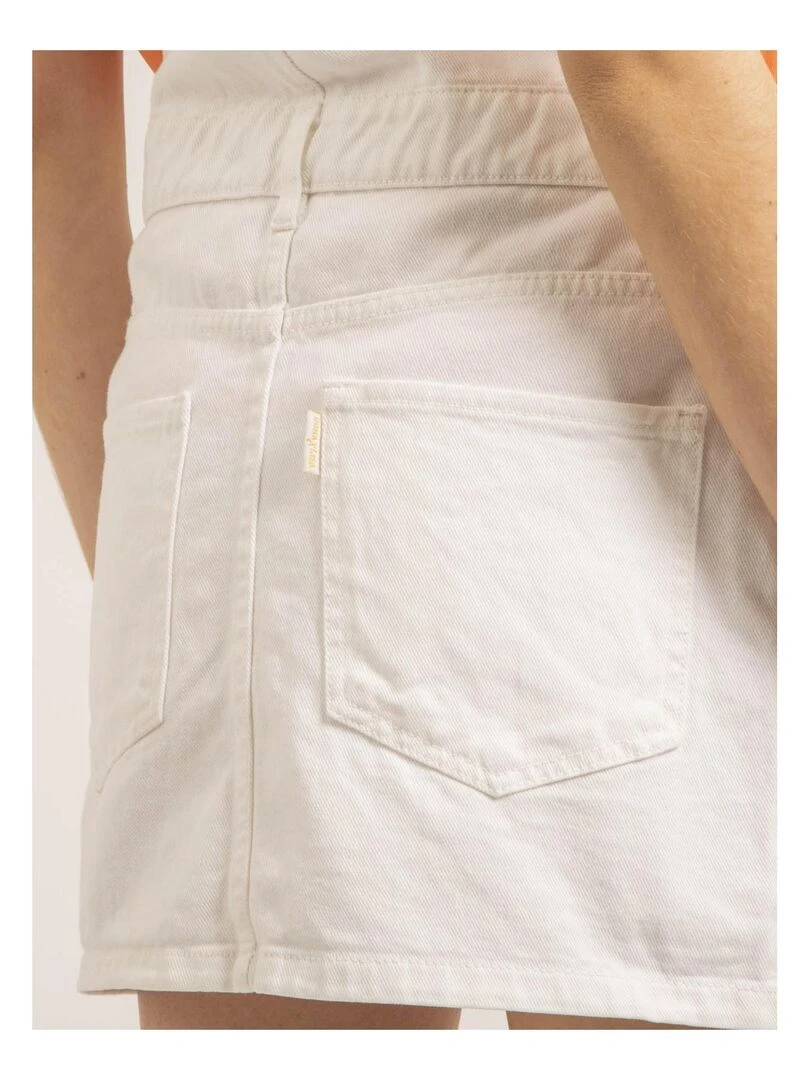 Salopette jupe en denim XYNA   Blanc