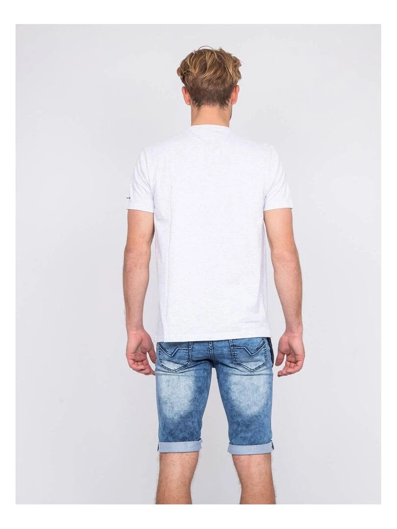 T shirt col rond motifs NADIMO   Gris