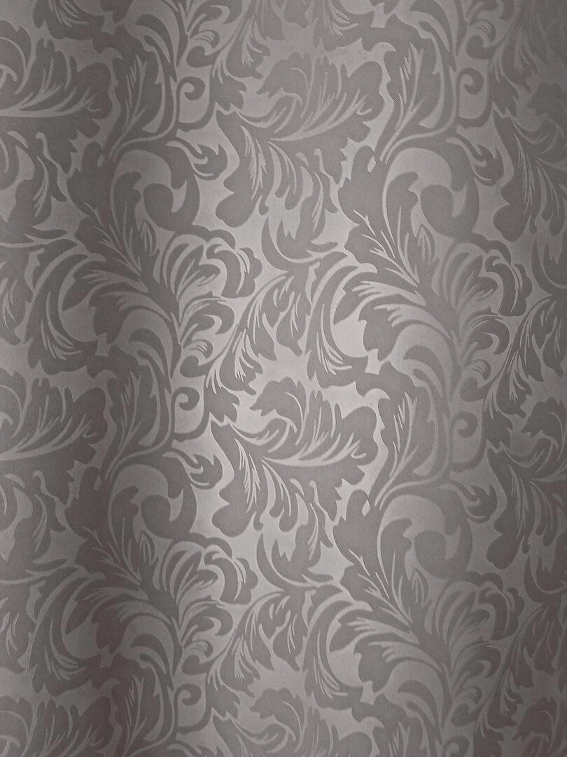 Rideau occultant à motifs tons sur tons 8 oeillets   Gris clair