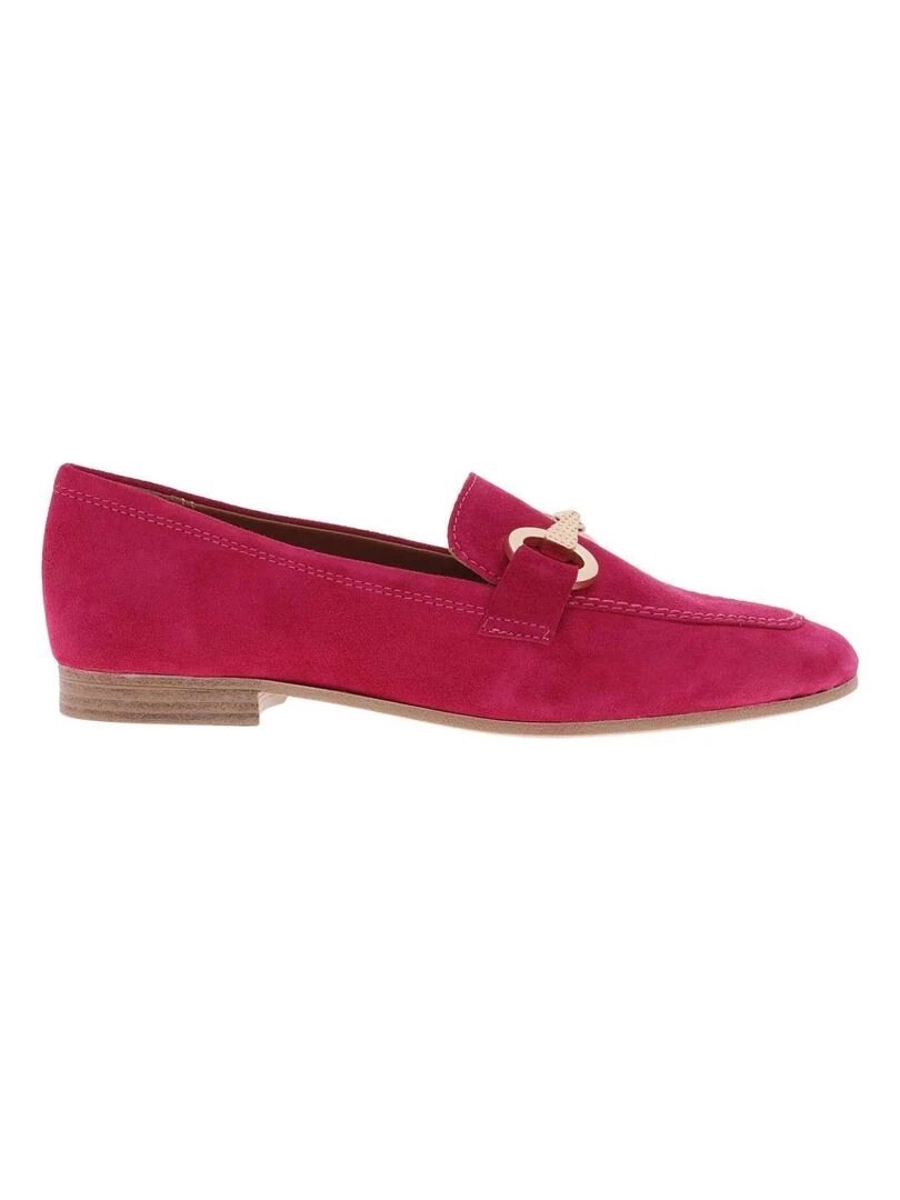 TAMARIS Mocassins cuir nubuck talon plat Rose fushia