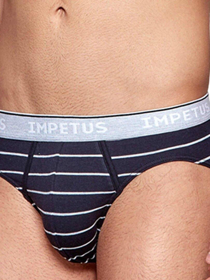 Slip rayé en coton bio Cotton Organic Bleu