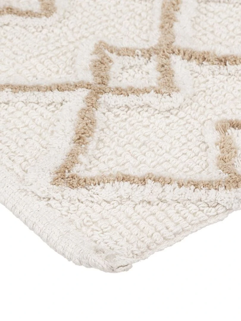 Tapis de salle de bain 50x120 Ethnique taupe coton Beige