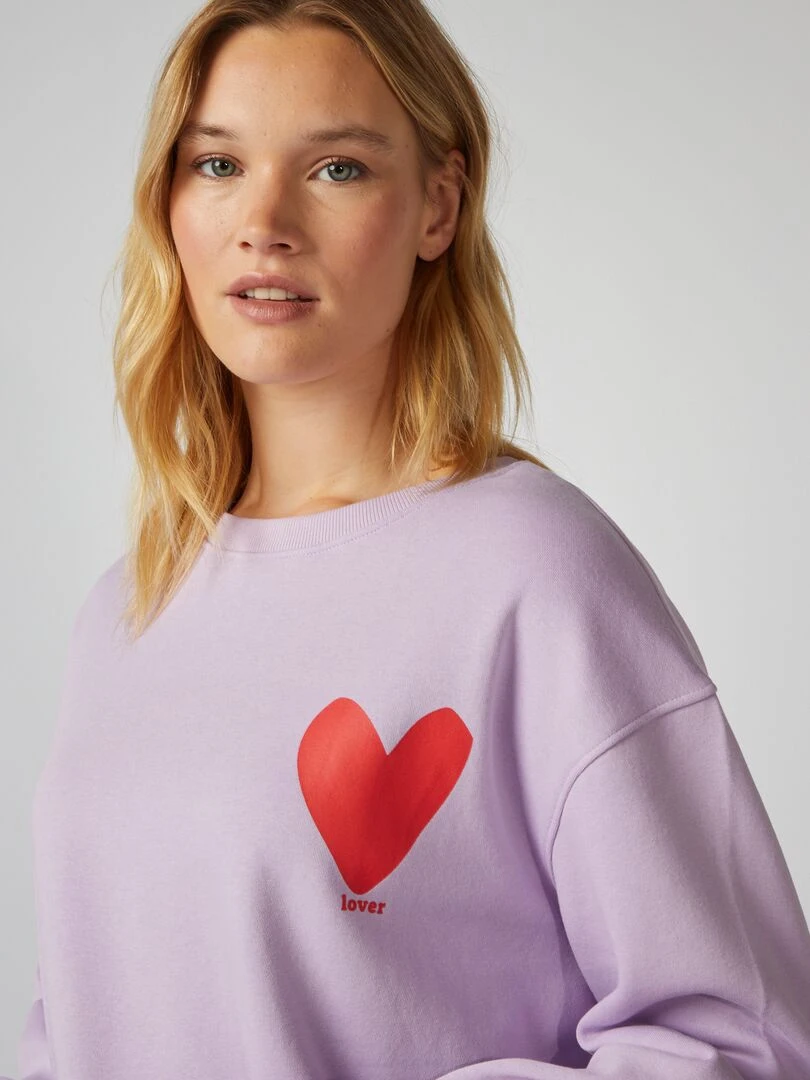 Sweat imprimé   Violet