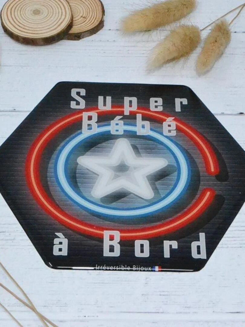 Adhésif / Autocollant bébé à bord   Super bébé à bord   Gris