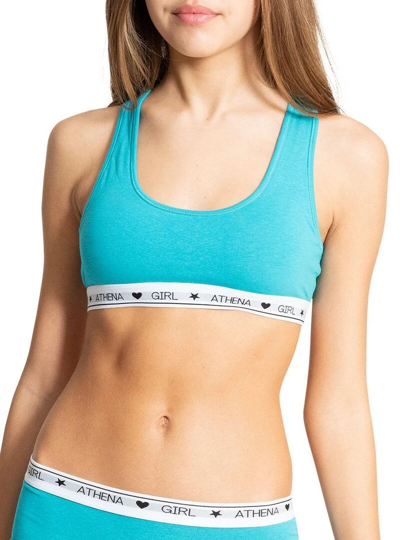 Brassière à coques amovibles Coton Ultra Doux by Fille Bleu lagon