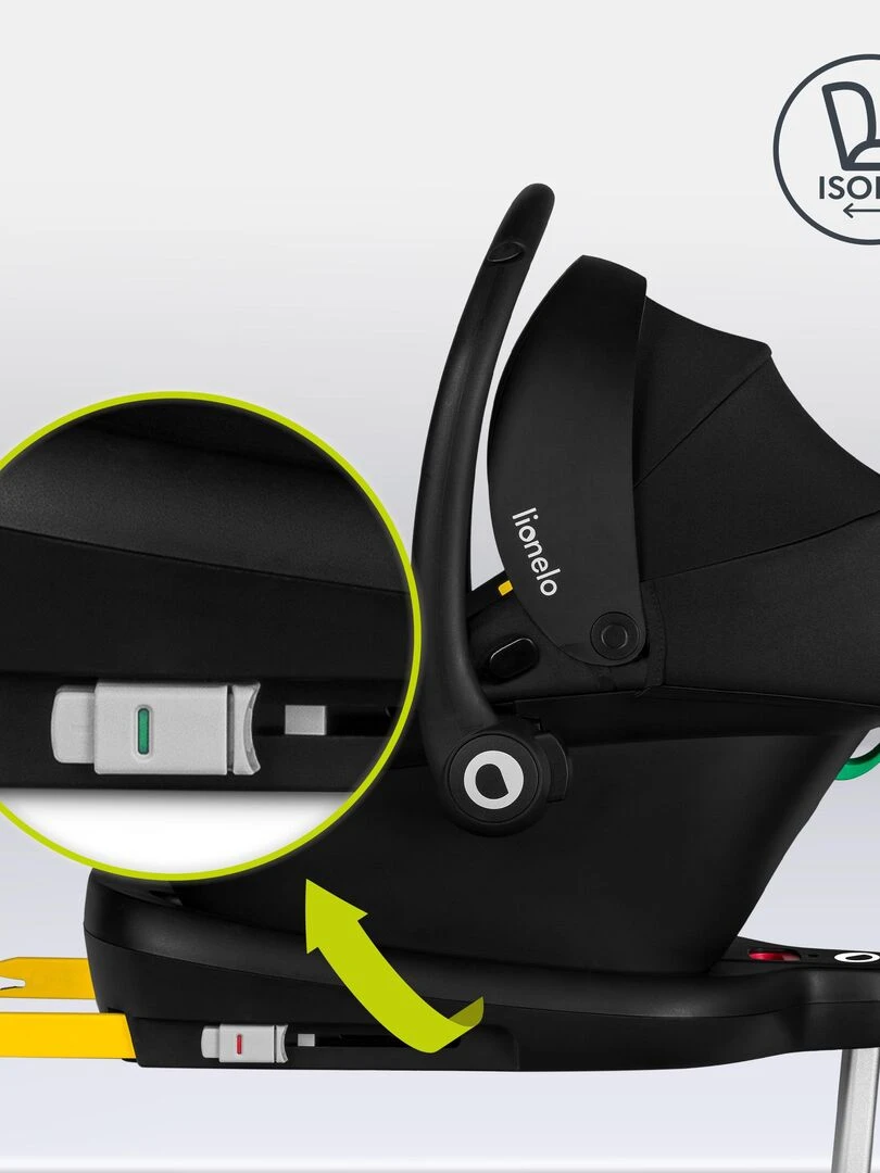 Base ISOFIX LIONELO Astrid i Size Base Base de siège auto pour bébé Noir