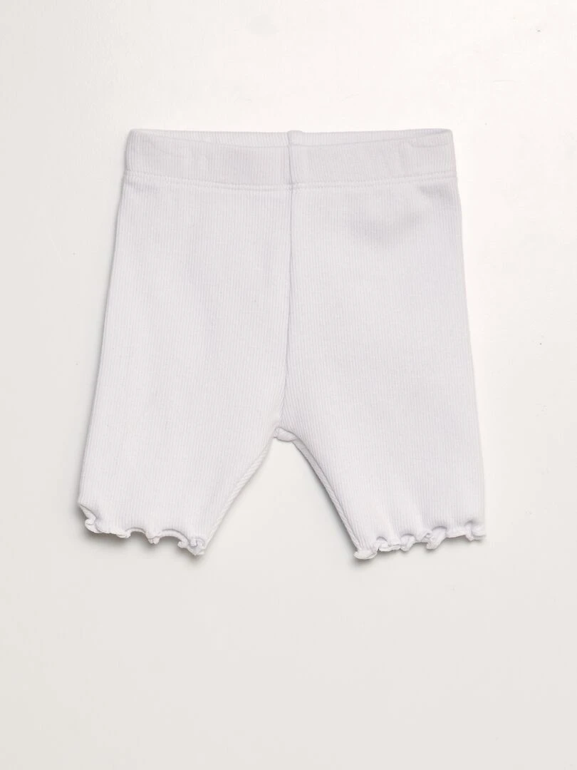 Short cycliste côtelé blanc