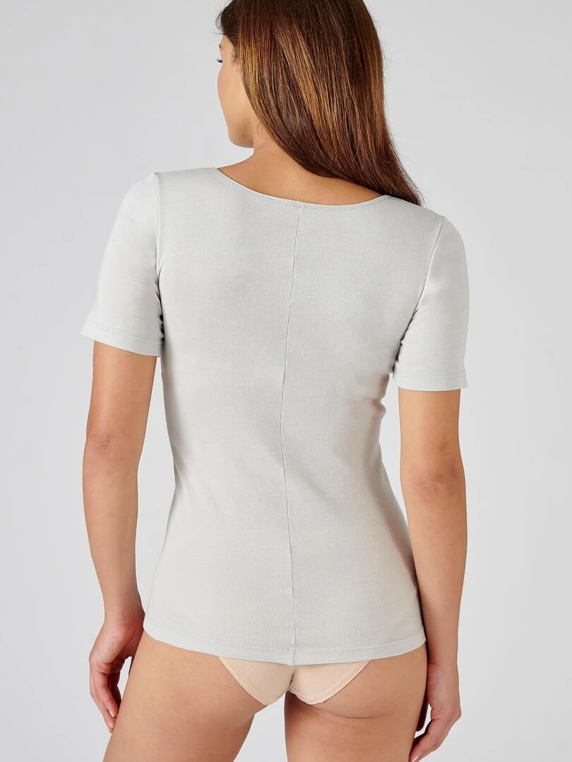 T shirt manches courtes Essential pur coton peigné   Damart   Gris