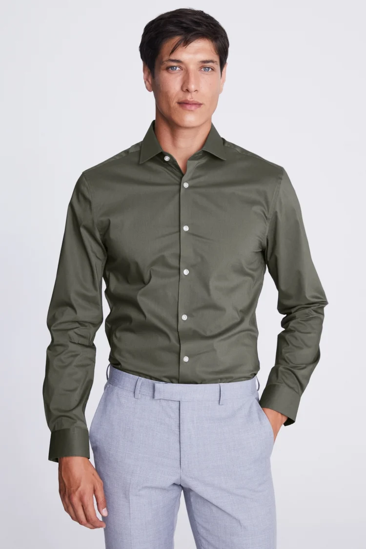 Slim Fit Green Stretch Shirt Buy Online at Moss