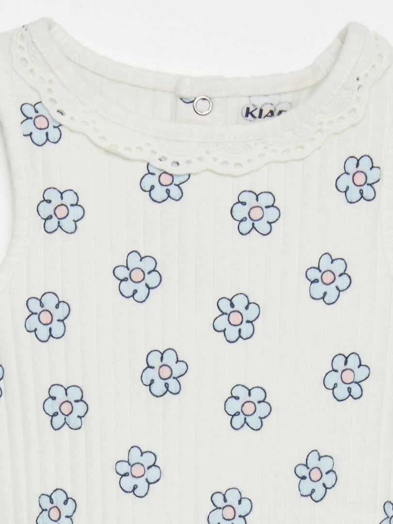 Ensemble débardeur + short côtelé   2 pièces   Blanc