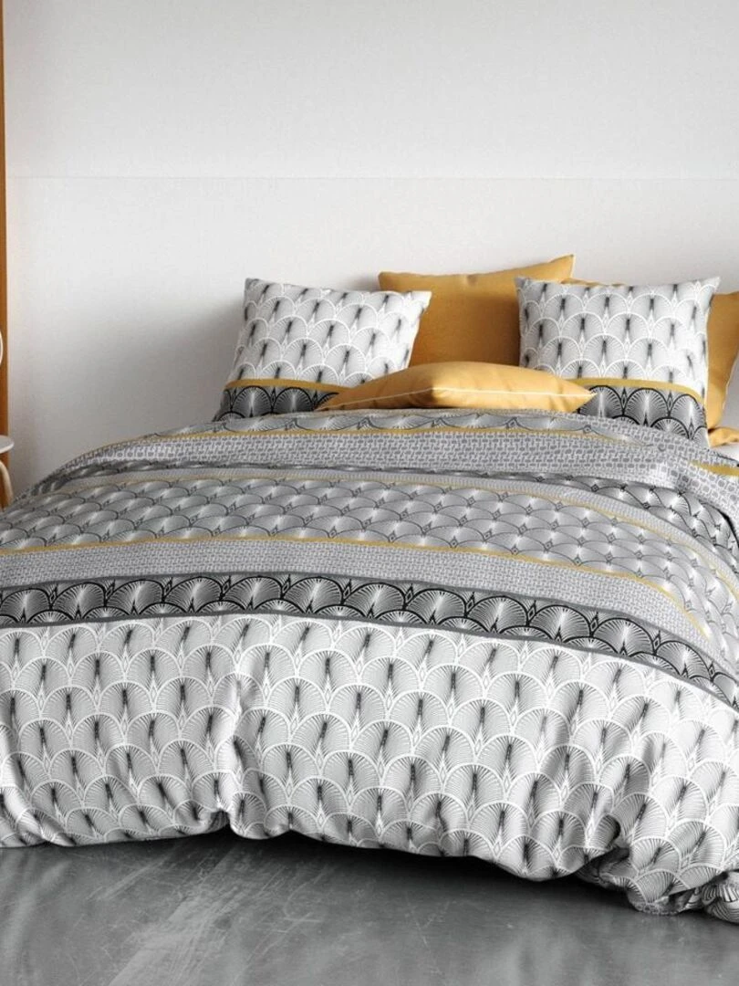 Housse de couette Sakigold + taie(s) coton 57 fils Blanc