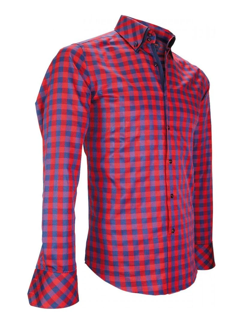 Chemise double col CARDIFF   Rouge