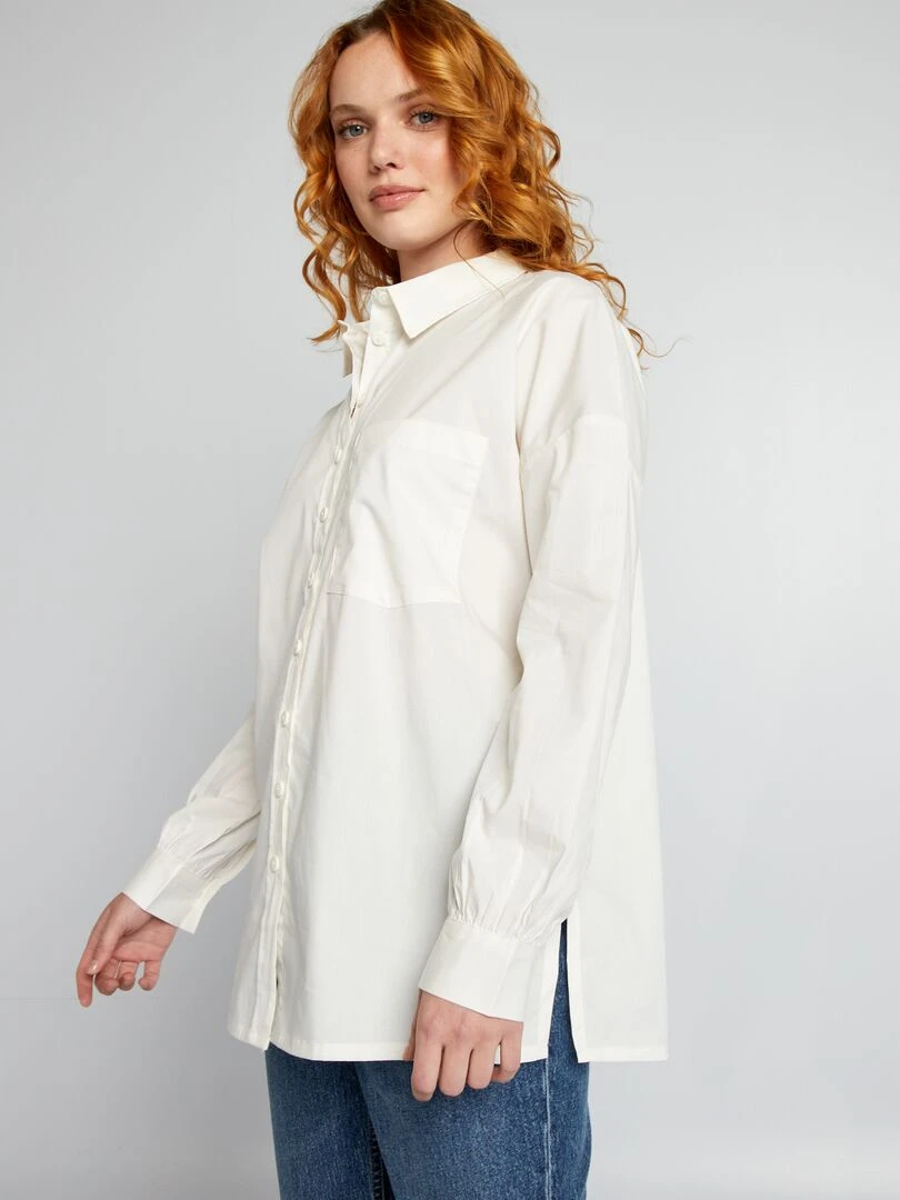 Chemise oversize en popeline   blanc