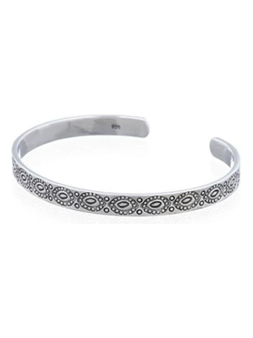 Bracelet jonc rigide gravé de motifs Bijoucolor Argent