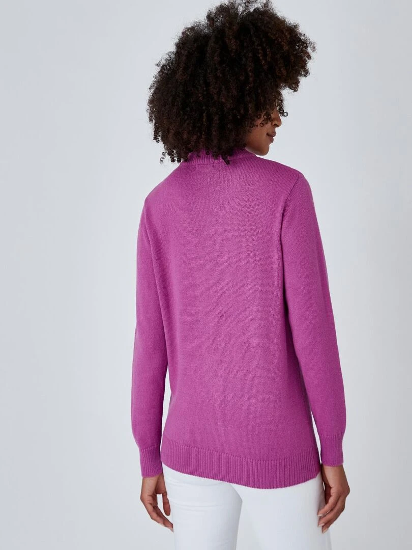 Pull col montant boutonné   Damart   Mauve