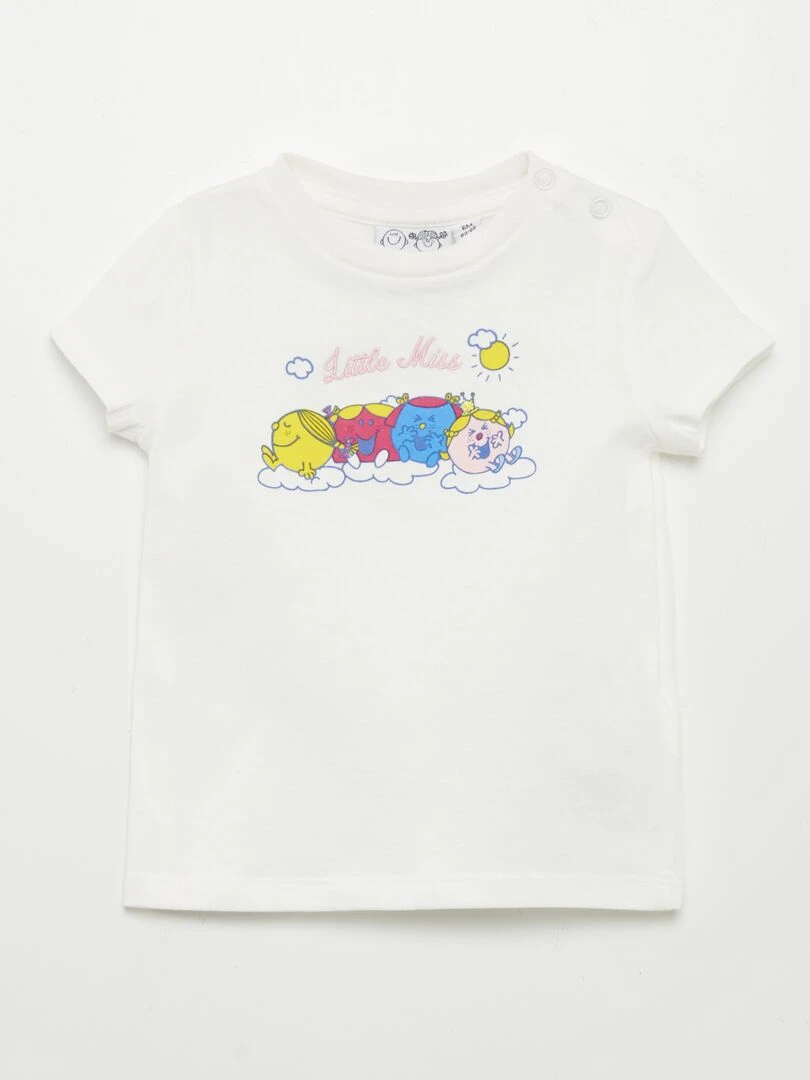 Tee shirt imprimé 'Monsieur Madame' blanc