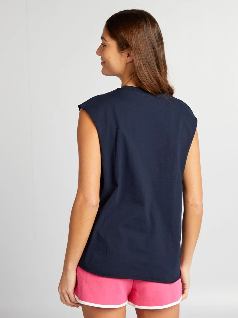 T shirt sans manches   Noir