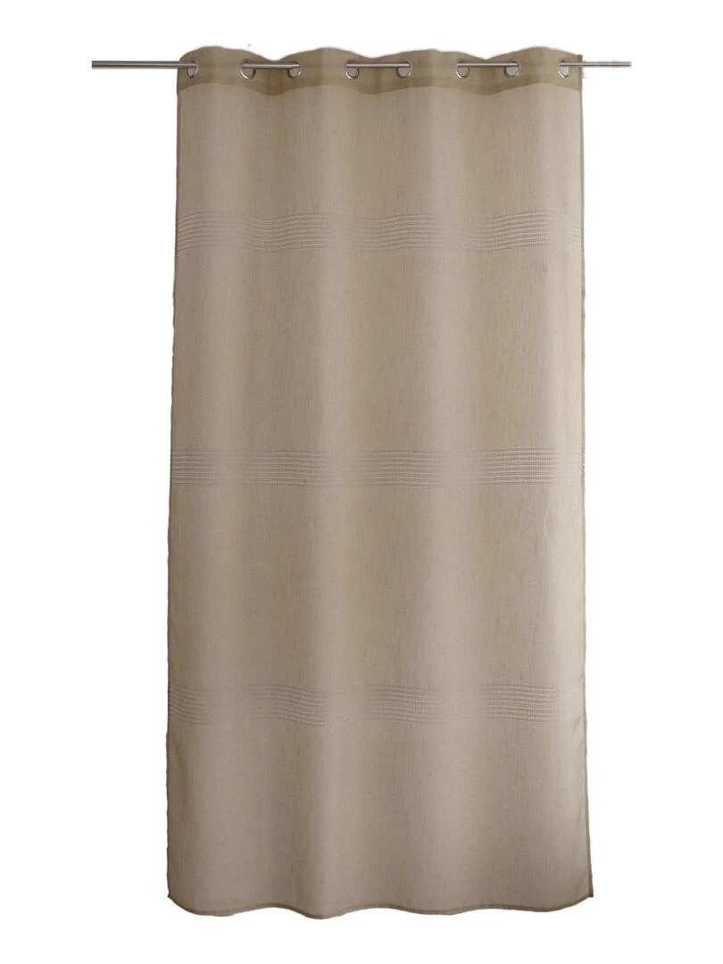 Voilage bohème à bandes ajourées Beige